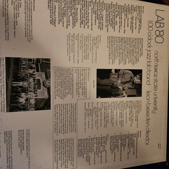 North Texas State University Jazz Band Lab 80 Vinyl LP - Picture 6 of 6